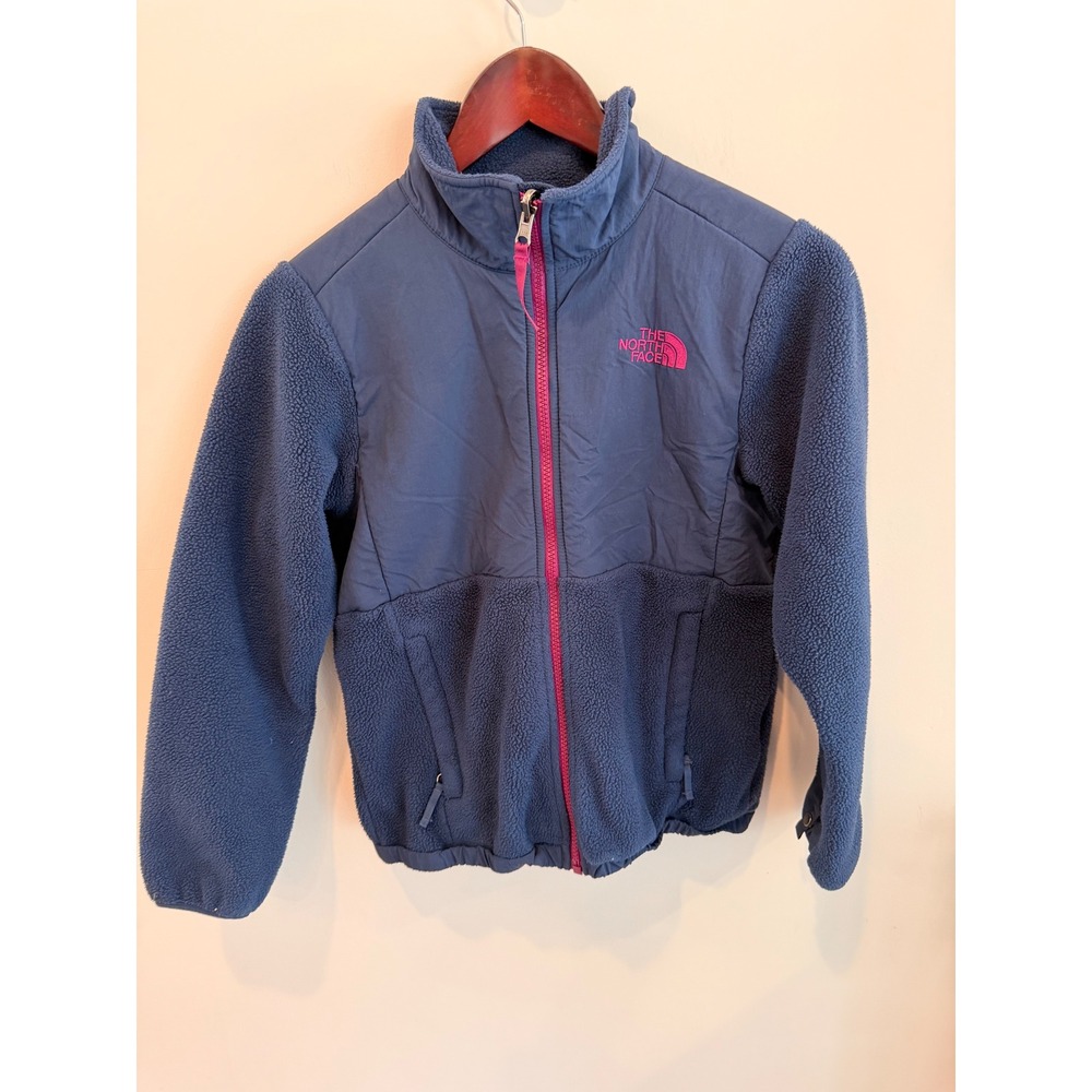 The North Face Fleece Jacket Girls M‎ 10/12 Blue Pink Full Zip Denali Style